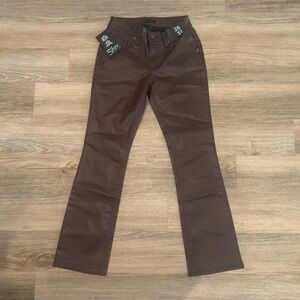 Silver‎ Jeans Co Suki Slim Boot Java Brown Coated Curvy Mid Rise Pants 26/31 NEW